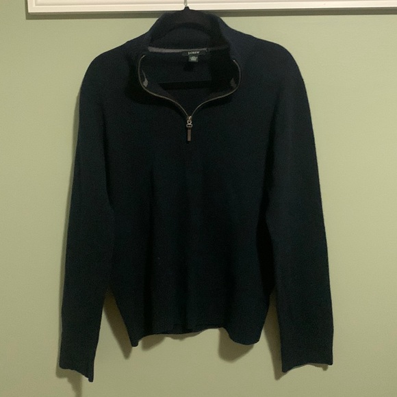 J. Crew Other - Mens J Crew Navy Wool sweater with check zip size M